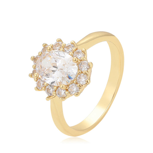 Ring aus goldplattierterr Legierung mit weißem Emporia® Kristall
