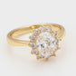 Ring aus goldplattierterr Legierung mit weißem Emporia® Kristall
