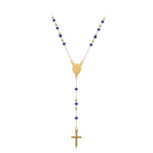 Halskette aus goldplattierter Legierung mit blauem Emporia®-Kristall
