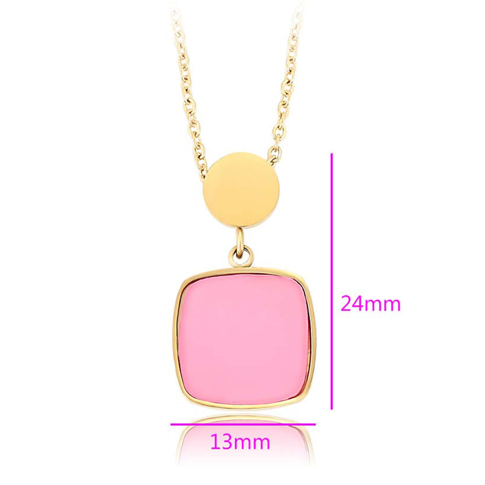 Halskette aus goldplattierter Legierung mit rosafarbenem Emporia® Kristall 2 