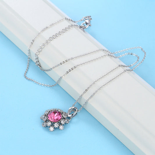 Halskette aus goldplattierter Legierung mit purpurfarbenem Emporia® Kristall