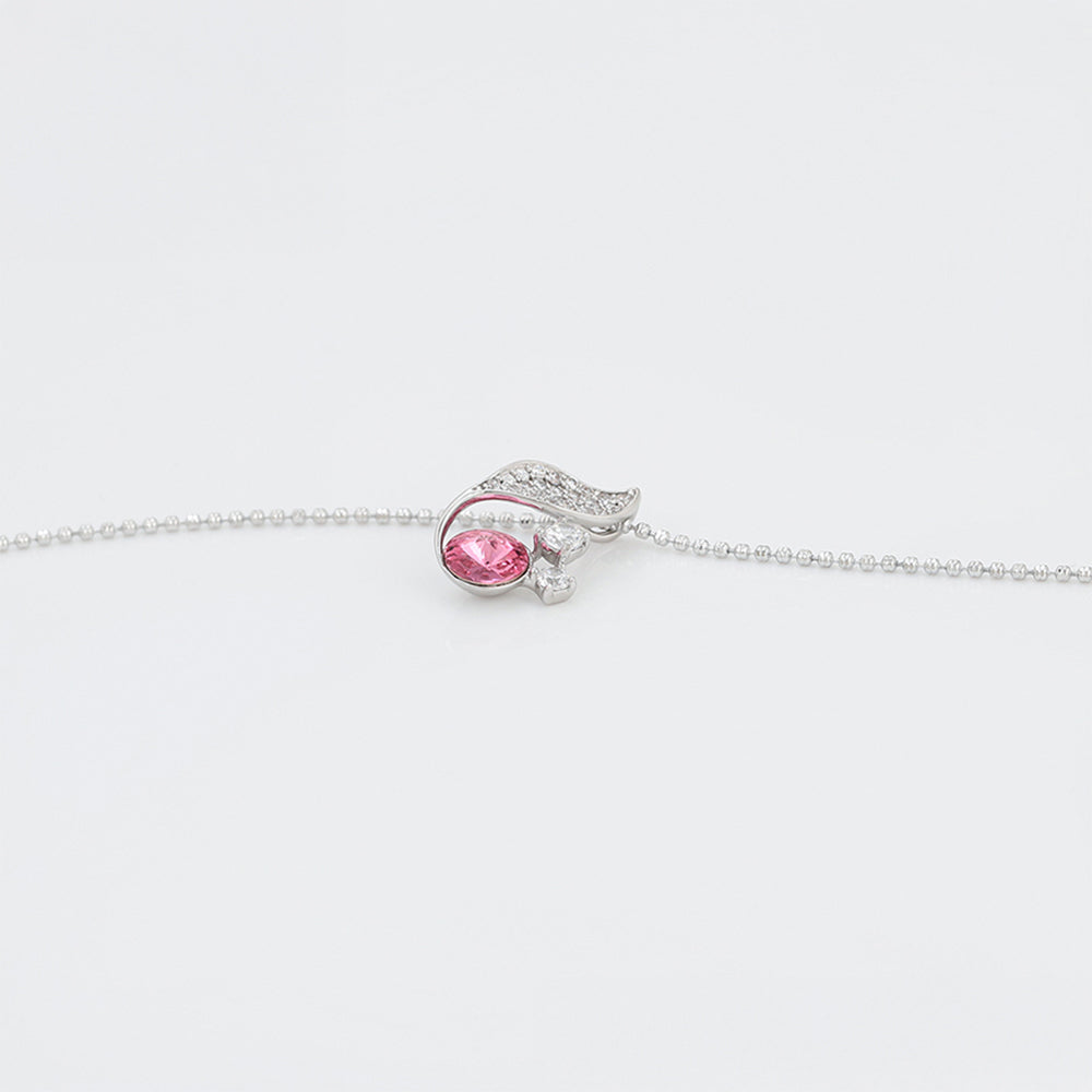 Halskette aus goldplattierter Legierung mit rosafarbenem Emporia® Kristall 5 