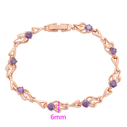 Armband aus goldplattiertesr Legierung mit purpurfarbenem Emporia® Kristall