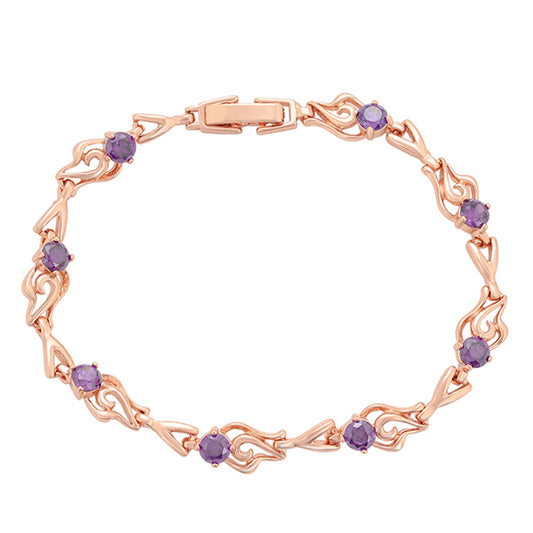 Armband aus goldplattiertesr Legierung mit purpurfarbenem Emporia® Kristall