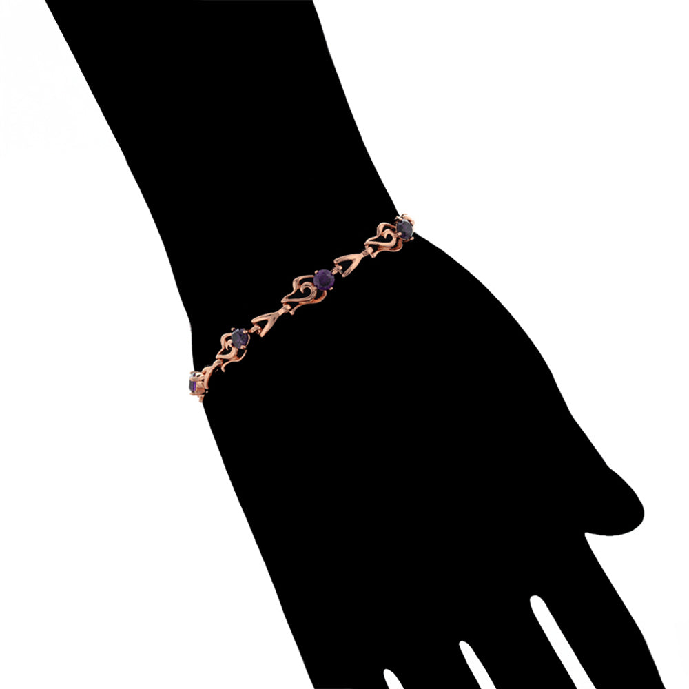 Armband aus goldplattiertesr Legierung mit purpurfarbenem Emporia® Kristall 8 