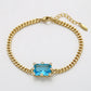 Armband aus goldplattiertesr Legierung mit blauem Emporia®-Kristall