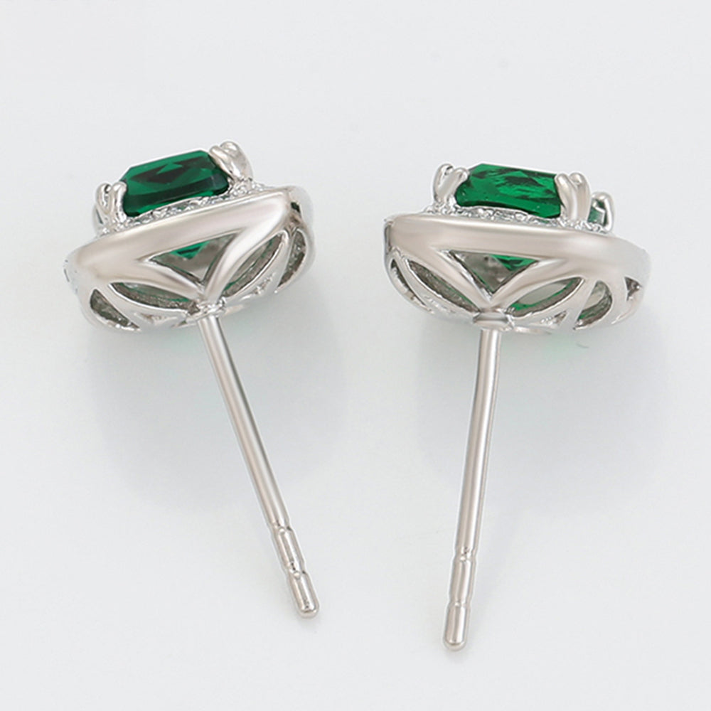 Ohrringe aus goldplattierter Legierung mit grünem Emporia® Kristall und weißem Emporia® Kristall 6 