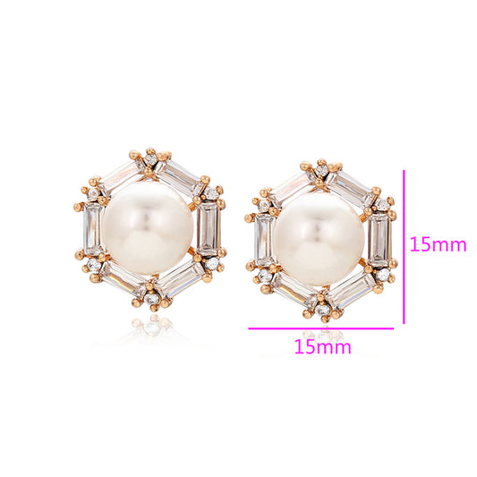 Ohrringe aus goldplattierter Legierung mit Glasperle und weißem Emporia® Kristall