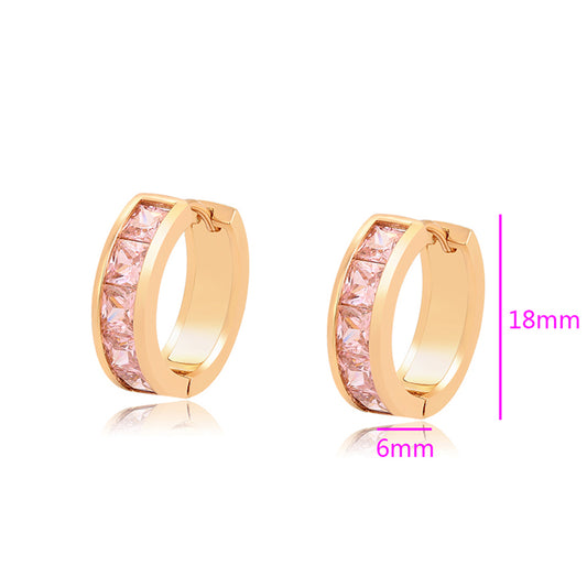 Ohrringe aus goldplattierter Legierung mit rosafarbenem Emporia® Kristall