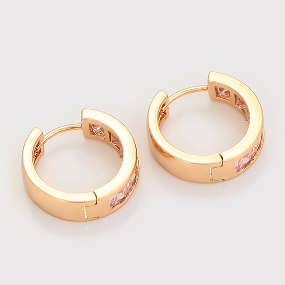 Ohrringe aus goldplattierter Legierung mit rosafarbenem Emporia® Kristall 6 