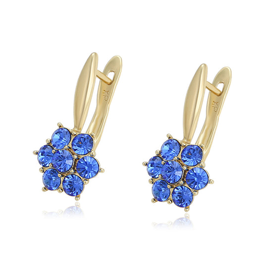 Ohrringe aus goldplattierter Legierung mit blauem Emporia®-Kristall