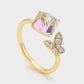 Ring aus goldplattierterr Legierung mit weißem Emporia® Kristall