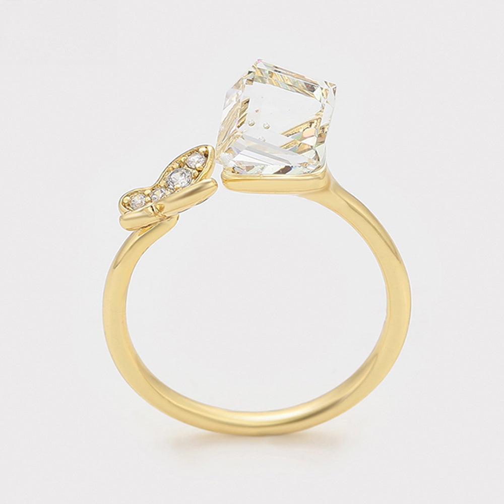 Ring aus goldplattierterr Legierung mit weißem Emporia® Kristall 5 