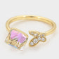Ring aus goldplattierterr Legierung mit weißem Emporia® Kristall