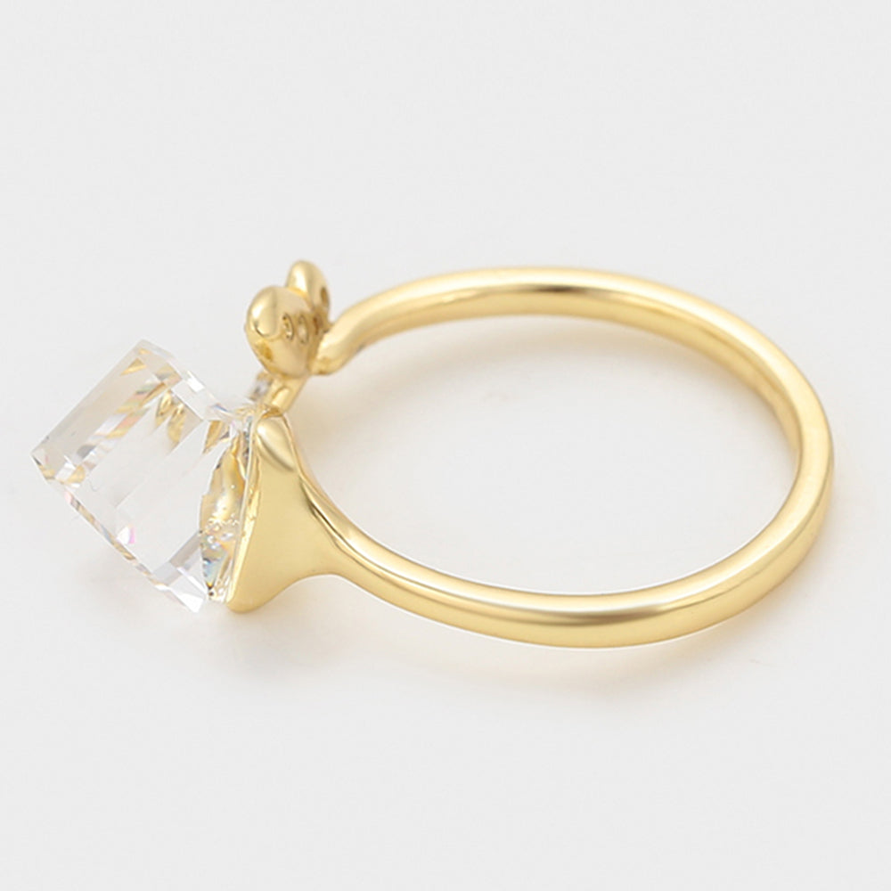 Ring aus goldplattierterr Legierung mit weißem Emporia® Kristall 7 