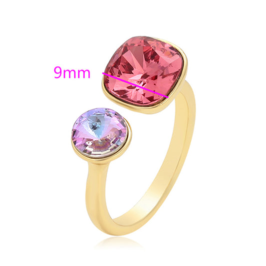 Ring aus goldplattierterr Legierung mit rosafarbenem Emporia® Kristall