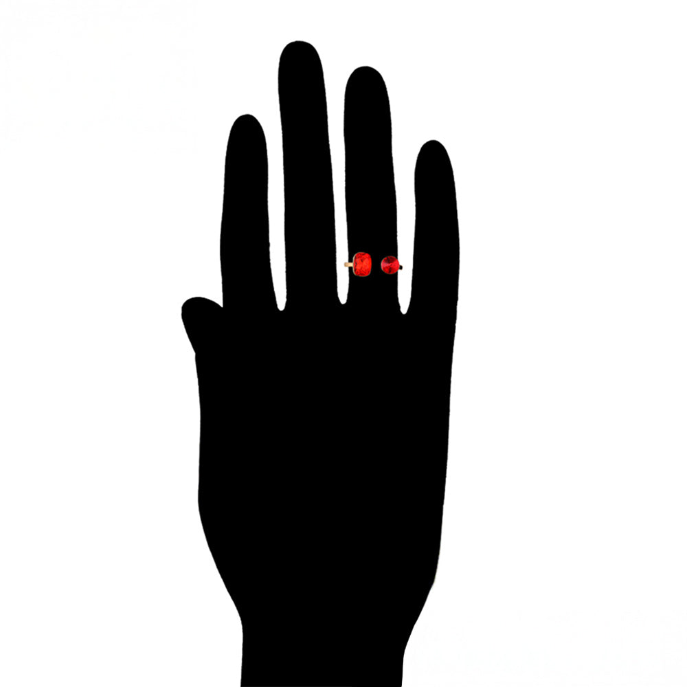 Ring aus goldplattierterr Legierung mit rotem Emporia®-Kristall 8 