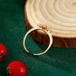 Ring aus goldplattierterr Legierung mit weißem Emporia® Kristall und Emaille