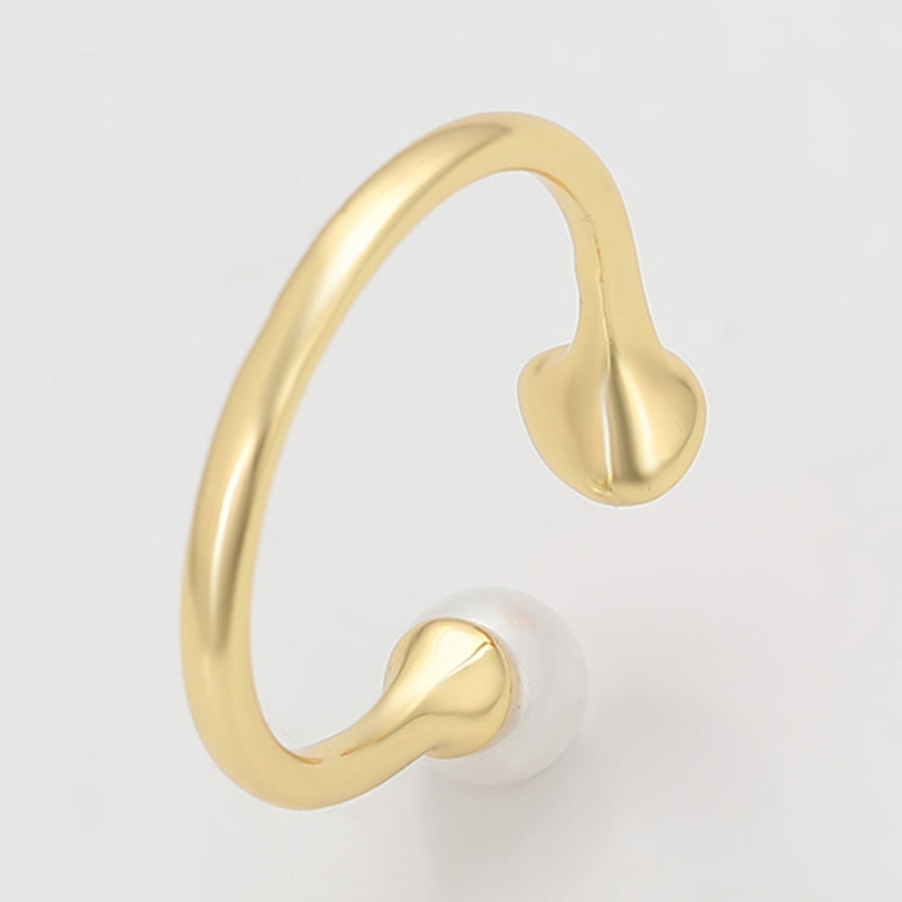 Ring aus goldplattierterr Legierung mit Glasperle und rotem Emporia®-Kristall 6 