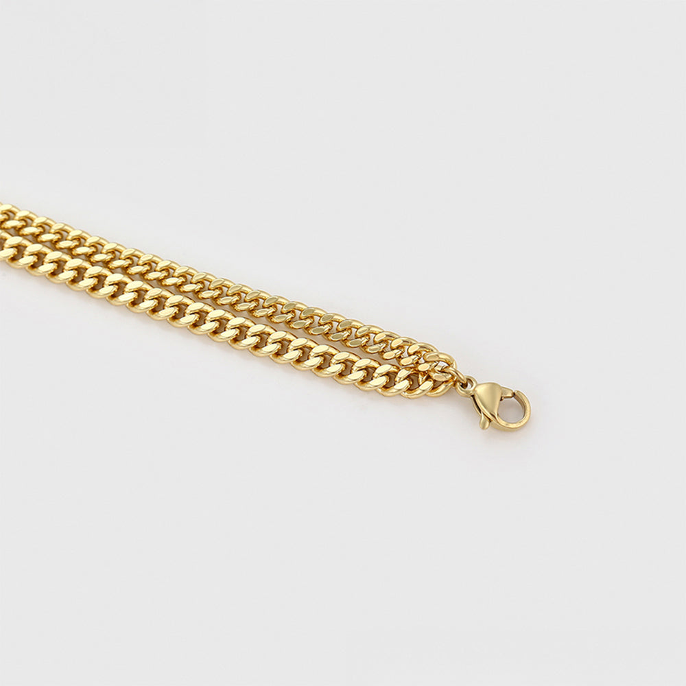 Halskette aus goldplattierter Legierung mit rotem Emporia®-Kristall und grünem Emporia® Kristall 6 