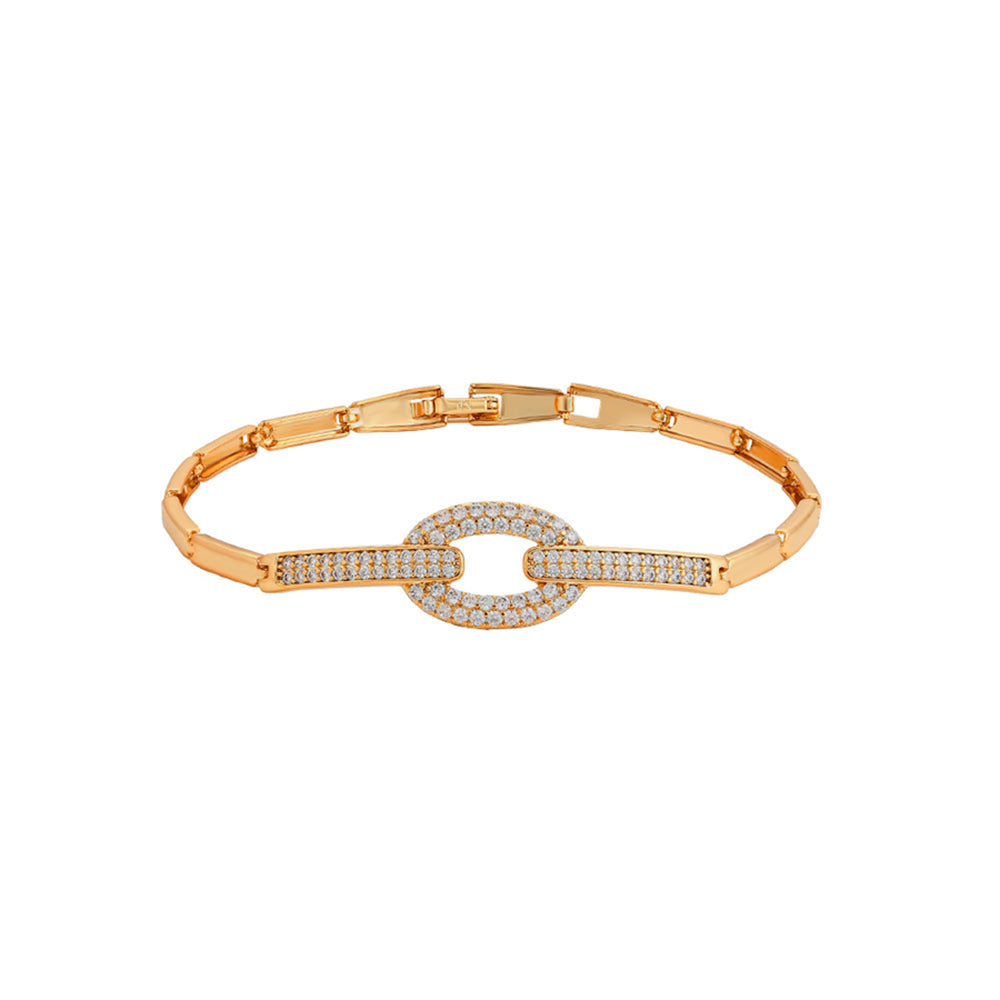 Armband aus goldplattiertesr Legierung mit weißem Emporia® Kristall