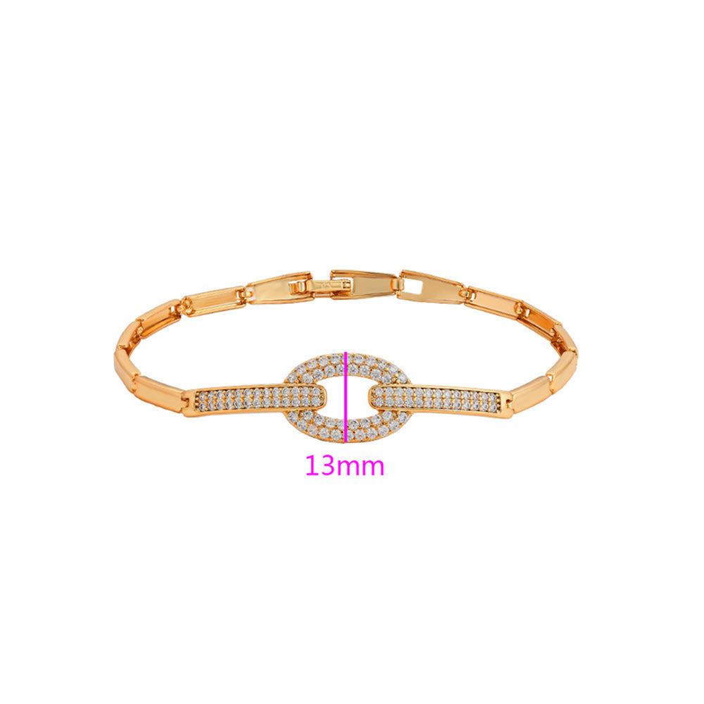 Armband aus goldplattiertesr Legierung mit weißem Emporia® Kristall