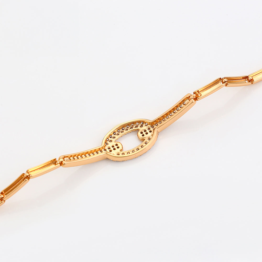 Armband aus goldplattiertesr Legierung mit weißem Emporia® Kristall