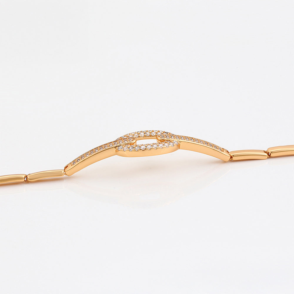 Armband aus goldplattiertesr Legierung mit weißem Emporia® Kristall 6 