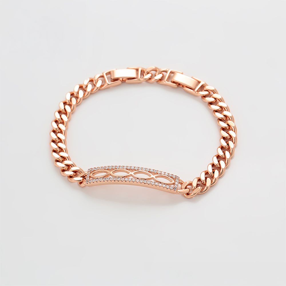 Armband aus goldplattiertesr Legierung mit weißem Emporia® Kristall