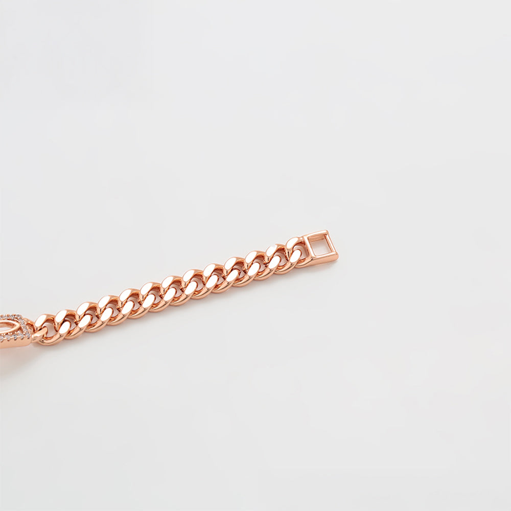 Armband aus goldplattiertesr Legierung mit weißem Emporia® Kristall