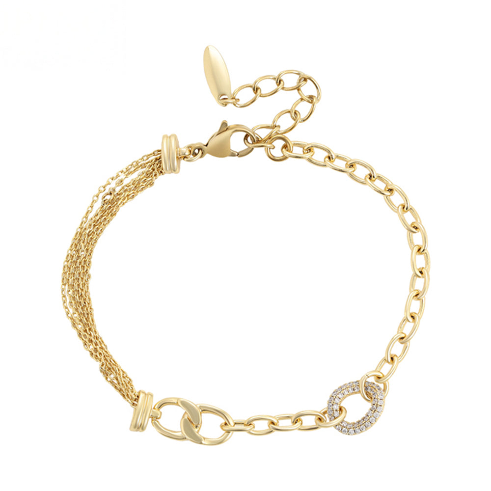 Armband aus goldplattiertesr Legierung mit weißem Emporia® Kristall 1 