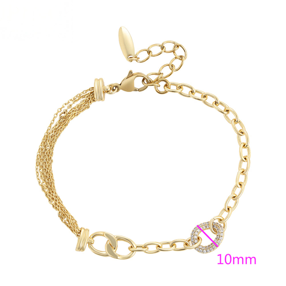 Armband aus goldplattiertesr Legierung mit weißem Emporia® Kristall 2 