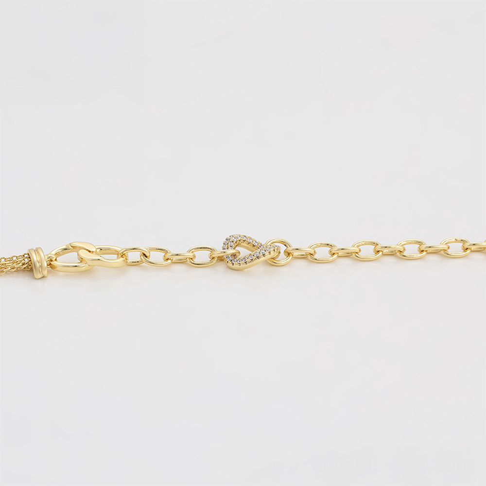 Armband aus goldplattiertesr Legierung mit weißem Emporia® Kristall 4 