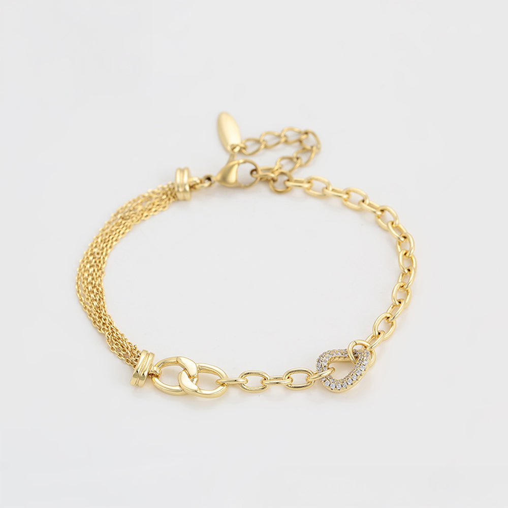 Armband aus goldplattiertesr Legierung mit weißem Emporia® Kristall 5 