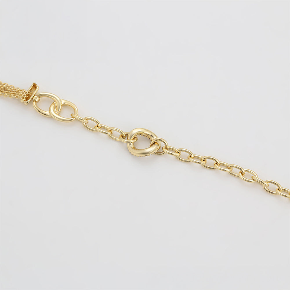 Armband aus goldplattiertesr Legierung mit weißem Emporia® Kristall