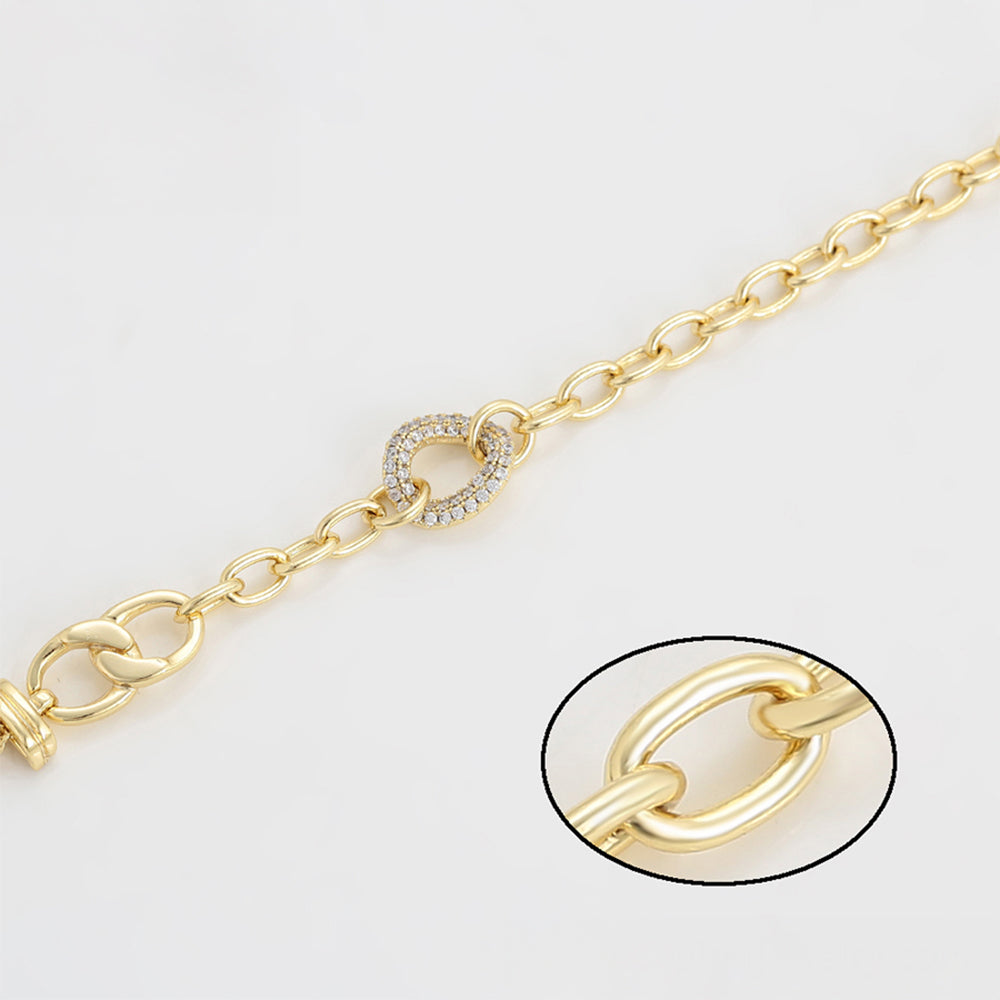 Armband aus goldplattiertesr Legierung mit weißem Emporia® Kristall 7 