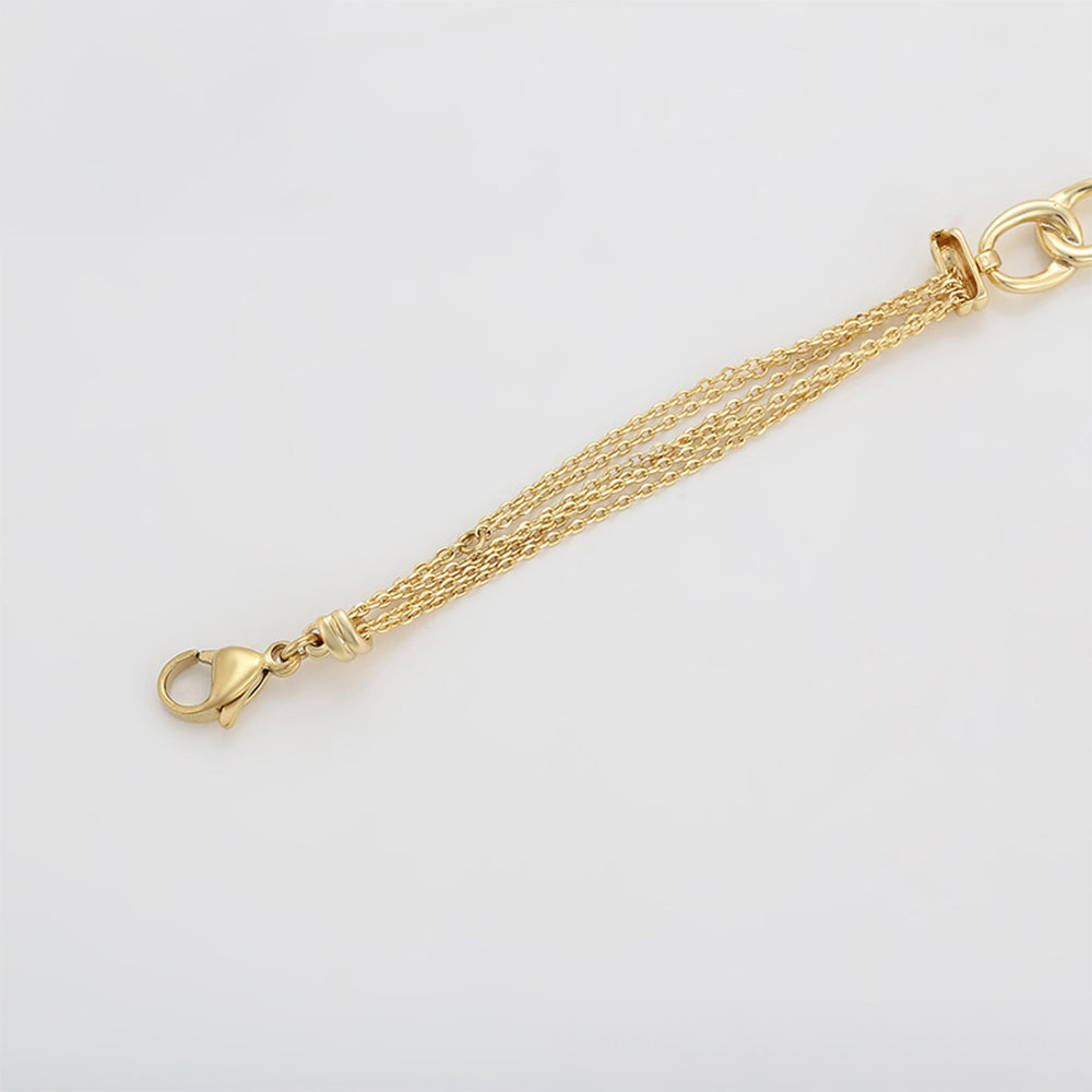 Armband aus goldplattiertesr Legierung mit weißem Emporia® Kristall 8 