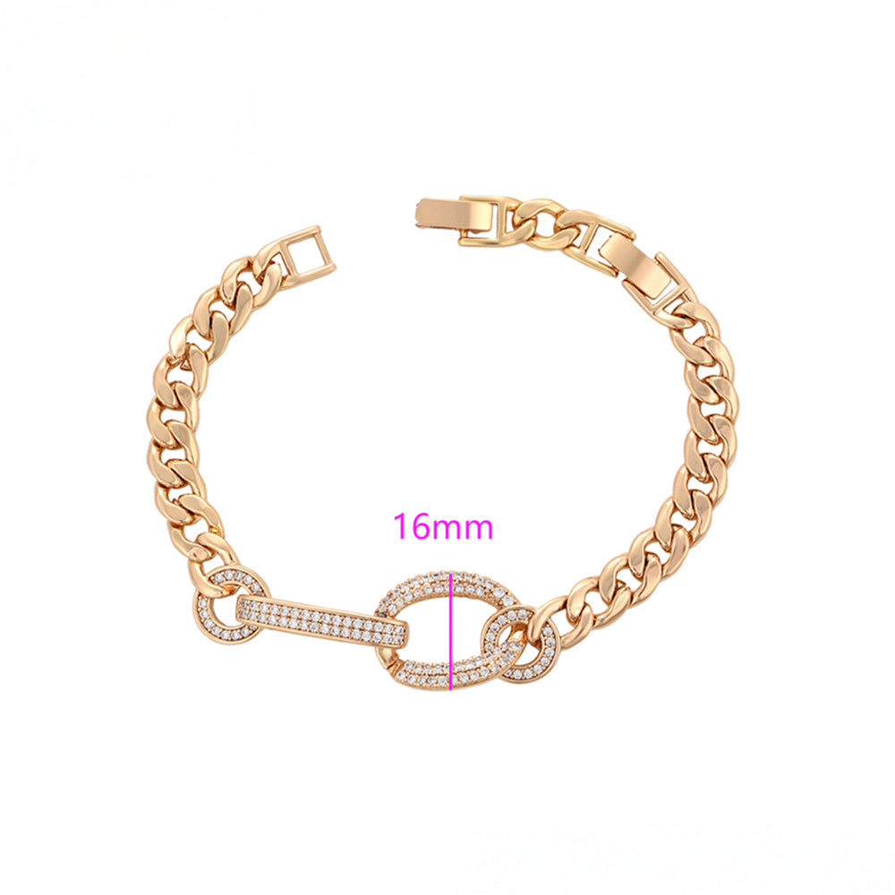 Armband aus goldplattiertesr Legierung mit weißem Emporia® Kristall 5 