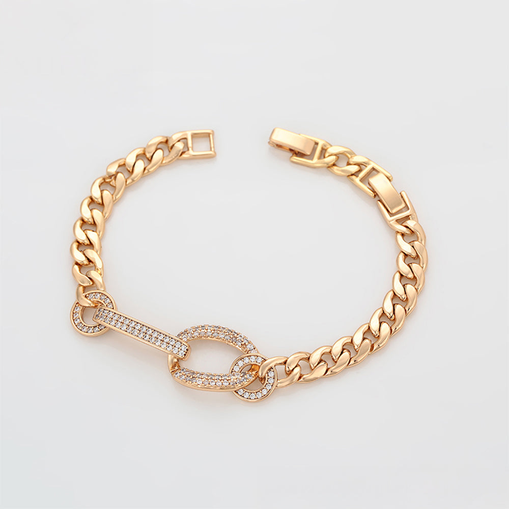 Armband aus goldplattiertesr Legierung mit weißem Emporia® Kristall 6 