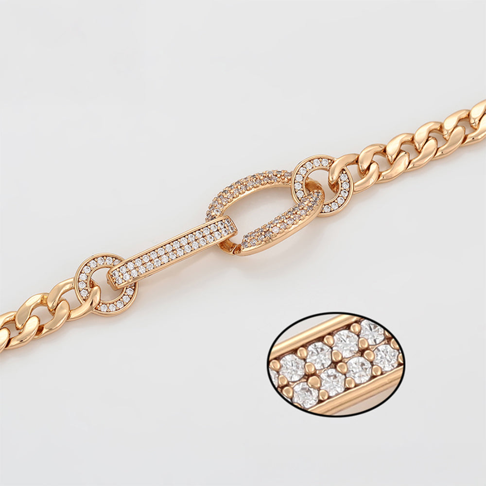 Armband aus goldplattiertesr Legierung mit weißem Emporia® Kristall 1 