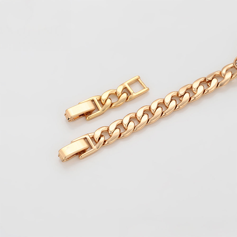 Armband aus goldplattiertesr Legierung mit weißem Emporia® Kristall 9 