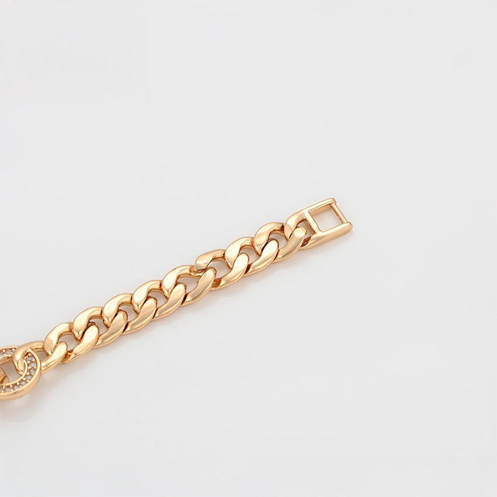 Armband aus goldplattiertesr Legierung mit weißem Emporia® Kristall