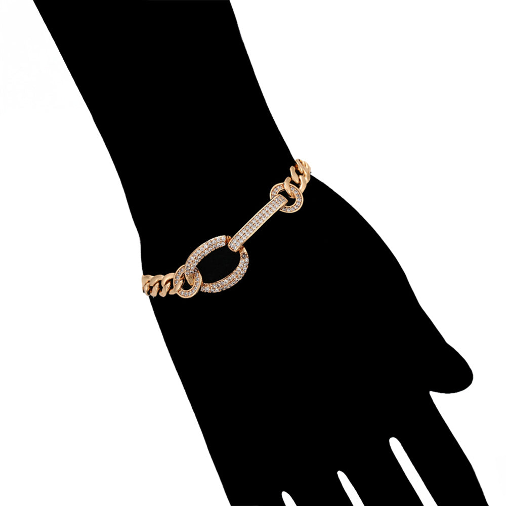 Armband aus goldplattiertesr Legierung mit weißem Emporia® Kristall 11 