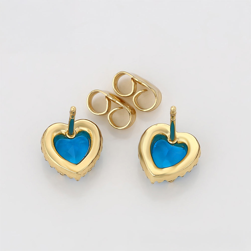 Ohrringe aus goldplattierter Legierung mit blauem Emporia®-Kristall