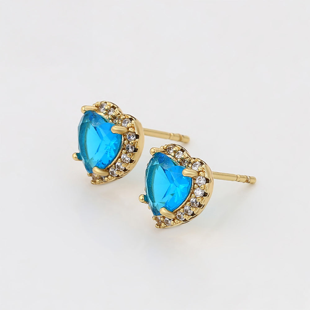 Ohrringe aus goldplattierter Legierung mit blauem Emporia®-Kristall
