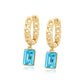 Ohrringe aus goldplattierter Legierung mit blauem Emporia®-Kristall