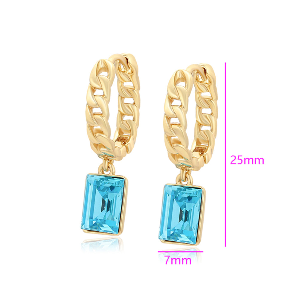 Ohrringe aus goldplattierter Legierung mit blauem Emporia®-Kristall 2 