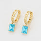 Ohrringe aus goldplattierter Legierung mit blauem Emporia®-Kristall