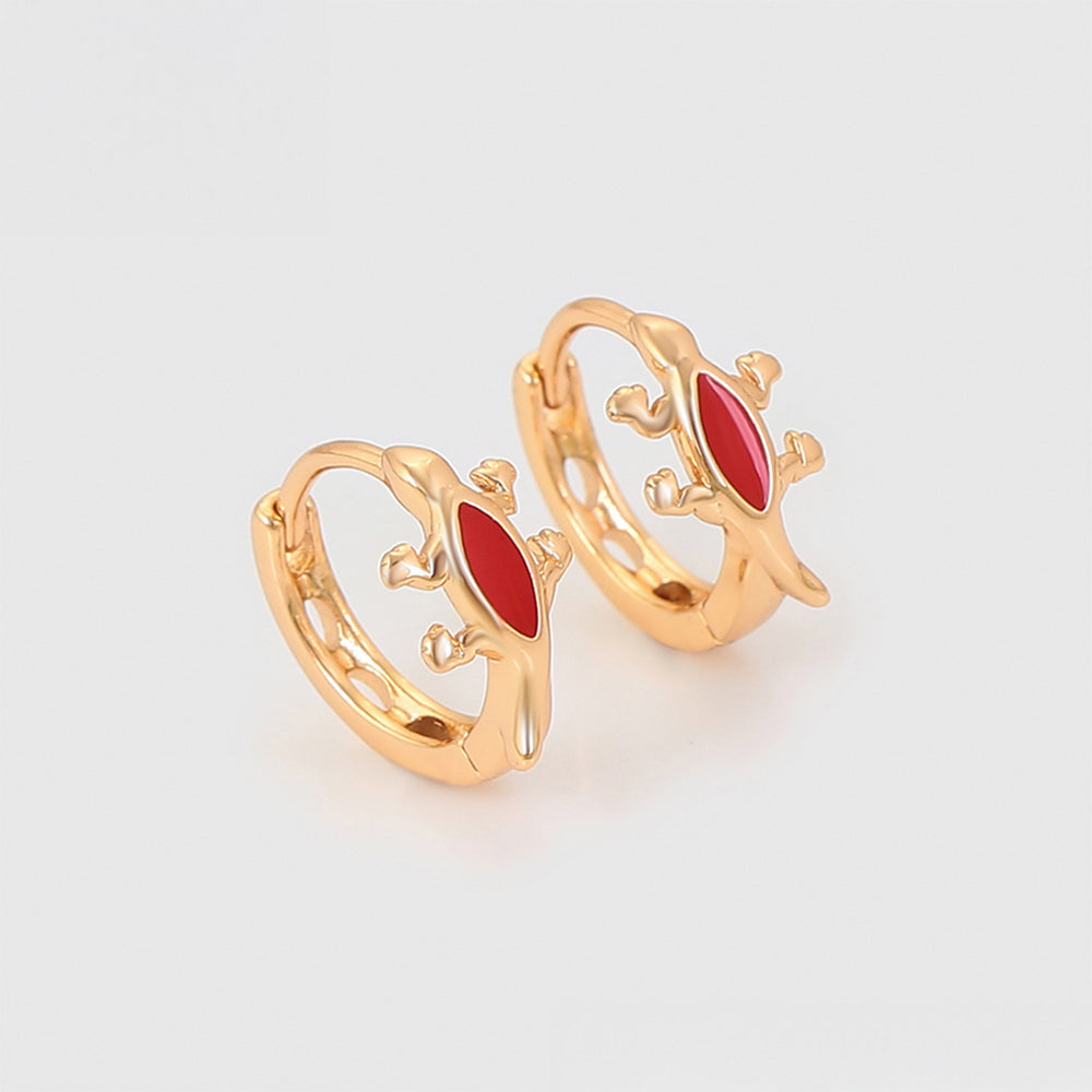 Ohrringe aus goldplattierter Legierung mit rotem Emporia®-Kristall 3 