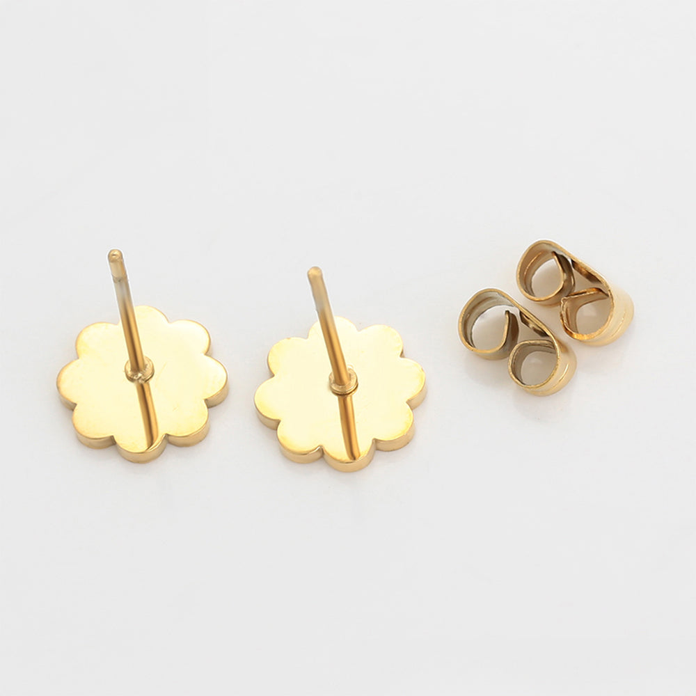 Ohrringe aus goldplattierter Legierung mit Emaille 6 